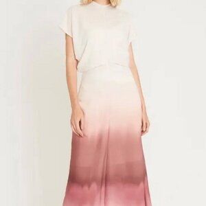 Luxely Cream/Rose Haze Dip Dye Midi Dress